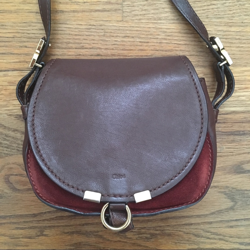 Chloe Mini Marcie Nude Crossbody Bag Tan Color - Picture 1 of 8